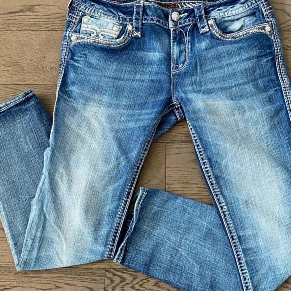 ❤️NeW❤️ ROCK REVIVAL NANNA SKINNY JEANS Size 28 - Picture 7 of 13